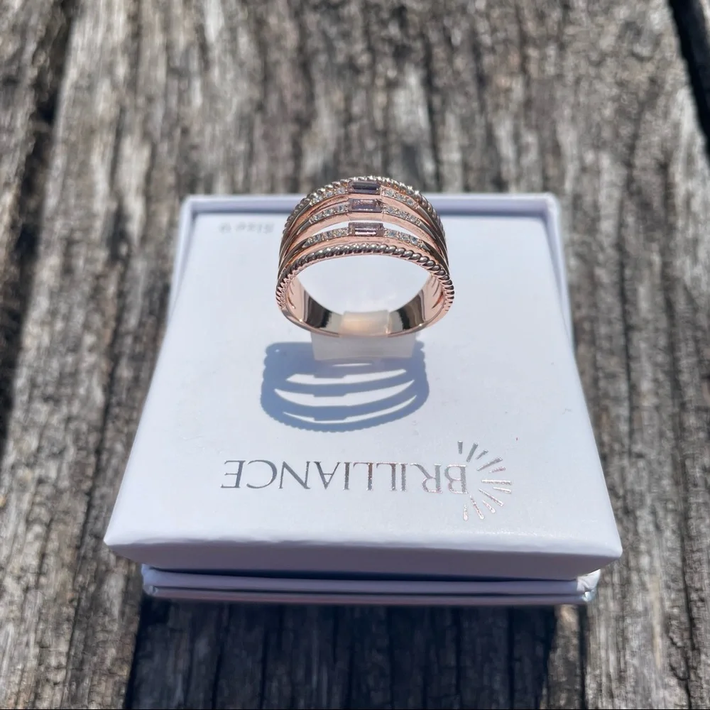 7, 8, 9 NWT brilliant genuine crystal rose gold plated ring - Picture 8 of 12